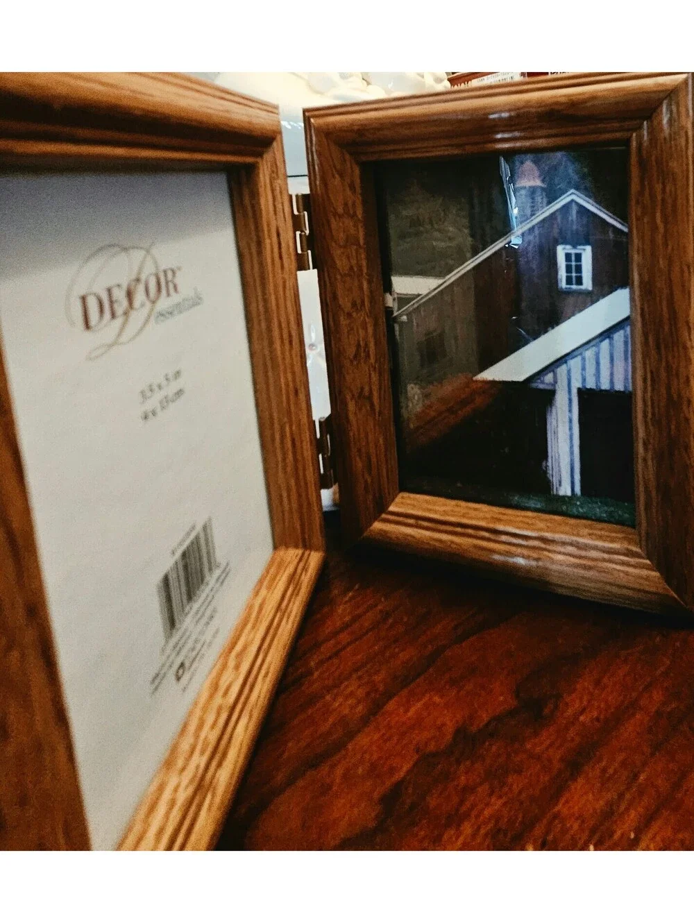 Decor Essentials Double Wooden Picture Frame 3.5x5 inch Oak Finish